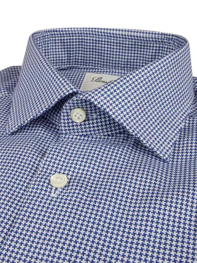 STENSTRÖMS Twill Micro Pattern Shirt Regular - Navy