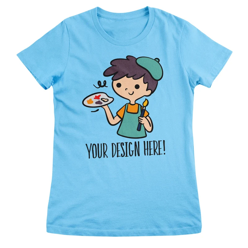 Design Your Own Girly Tee - Sky Blue