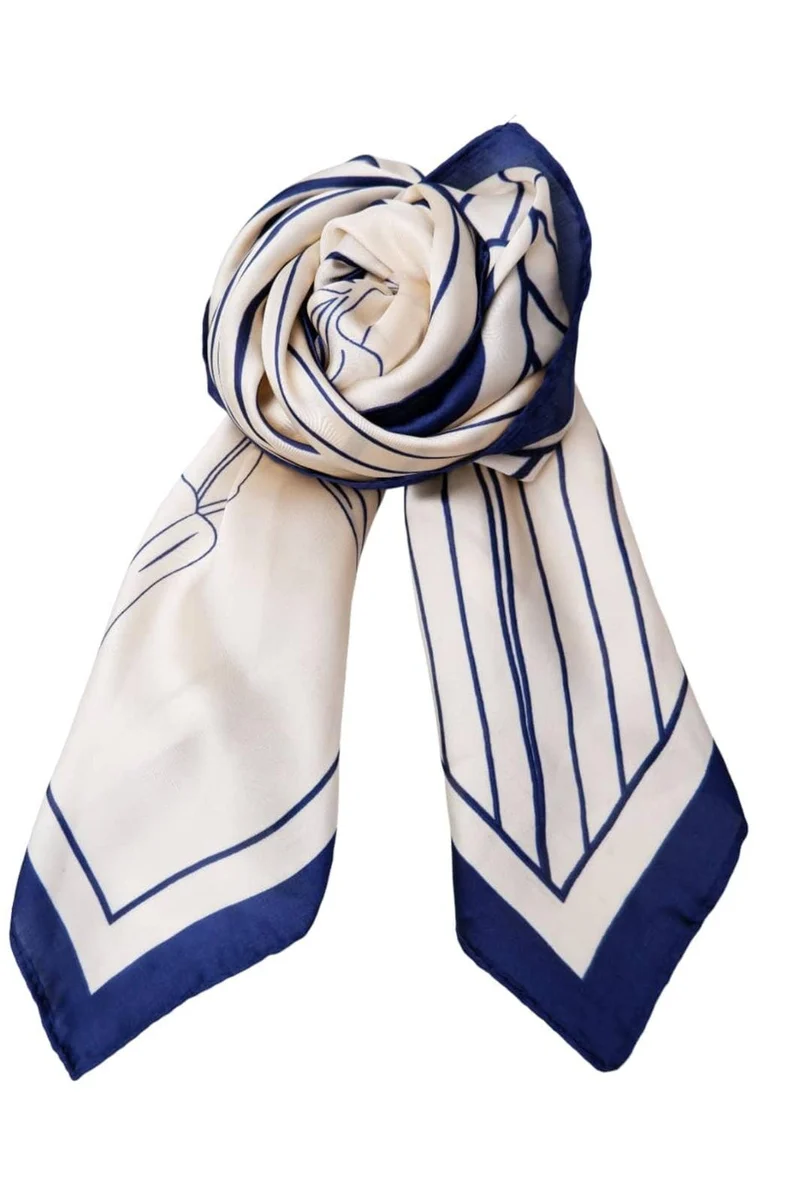 Black Colour - Bctyra Mini Scarf 3682 - Navy