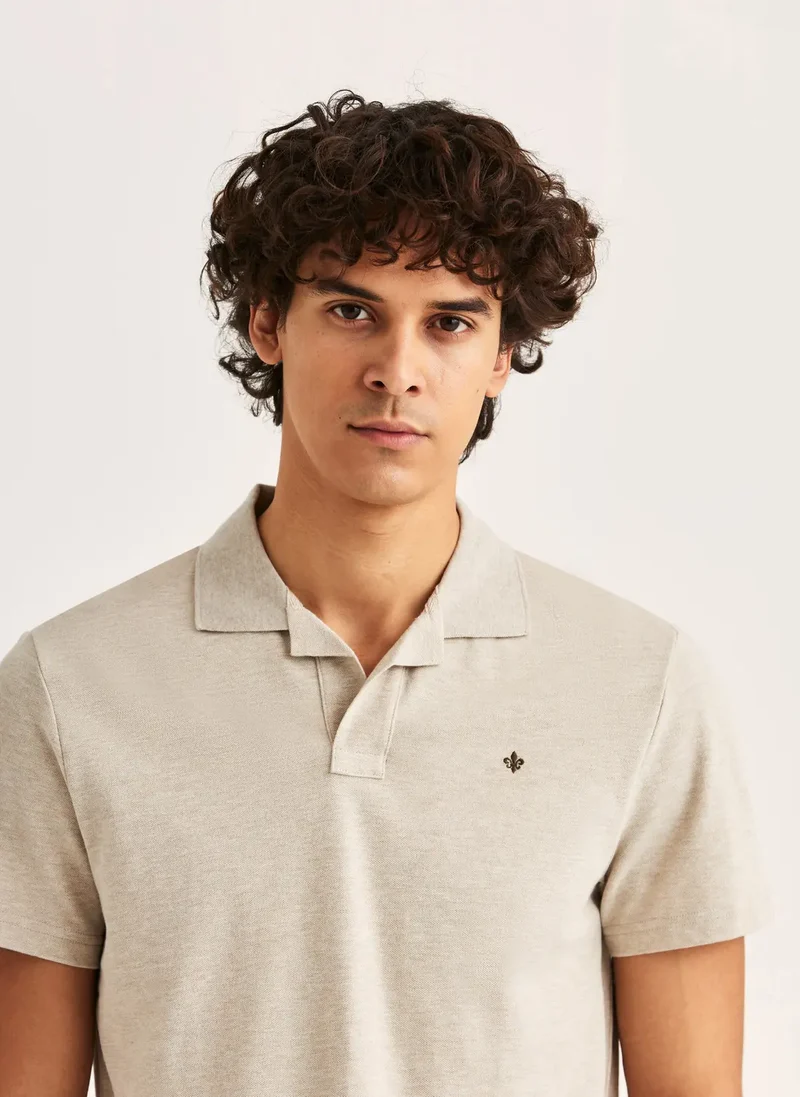 MORRIS Dylan Piqué Shirt - Khaki