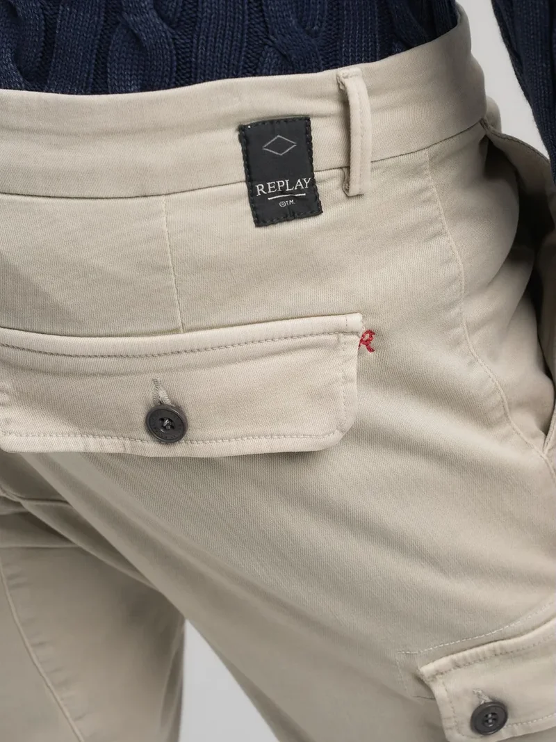 REPLAY Jaan Cargo Hyperflex™ Chino - Moon Grey