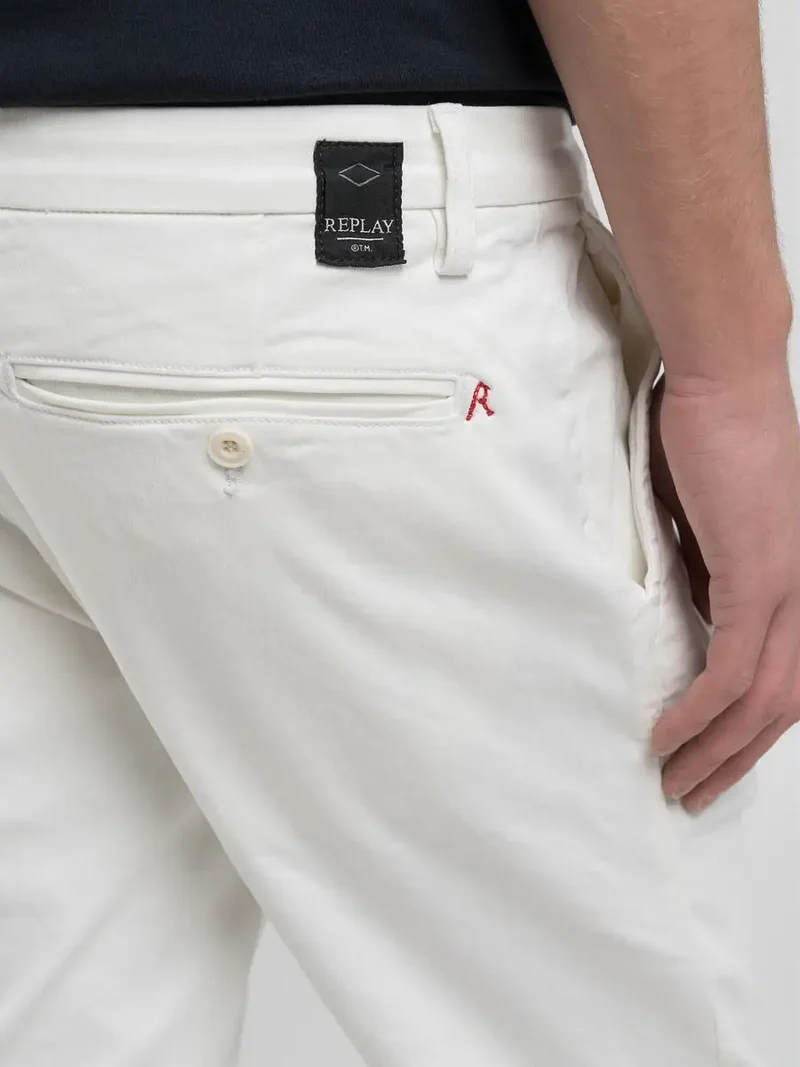 REPLAY Zeumar Hyperflex™ Chino - Natural White