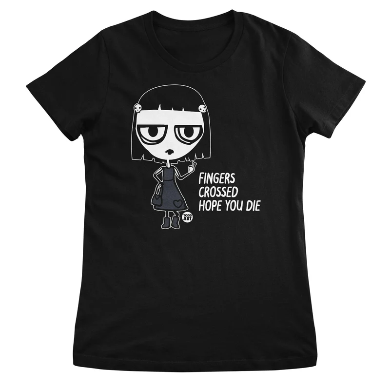 Fingers Crossed - Hope You Die - ToddArt Girly Tee