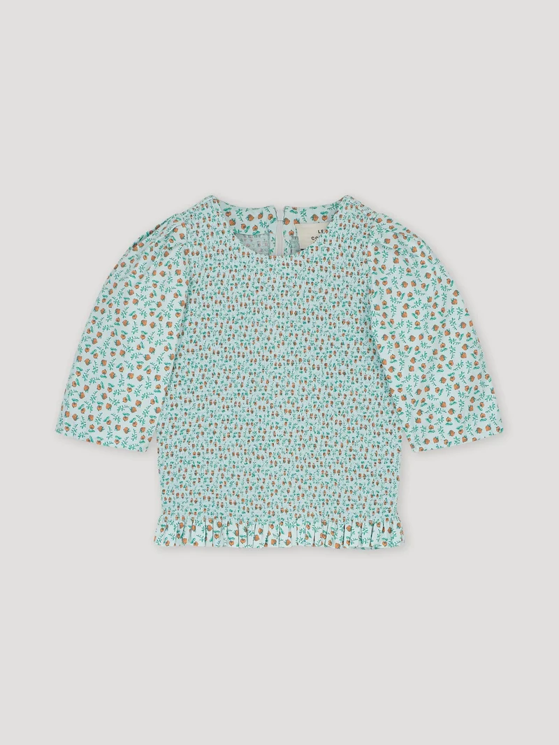 PRINTED POPLIN SMOCK TOP