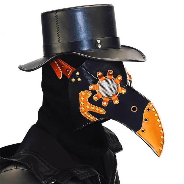 Steampunk dubbelfärgad maskeradnäbbmask