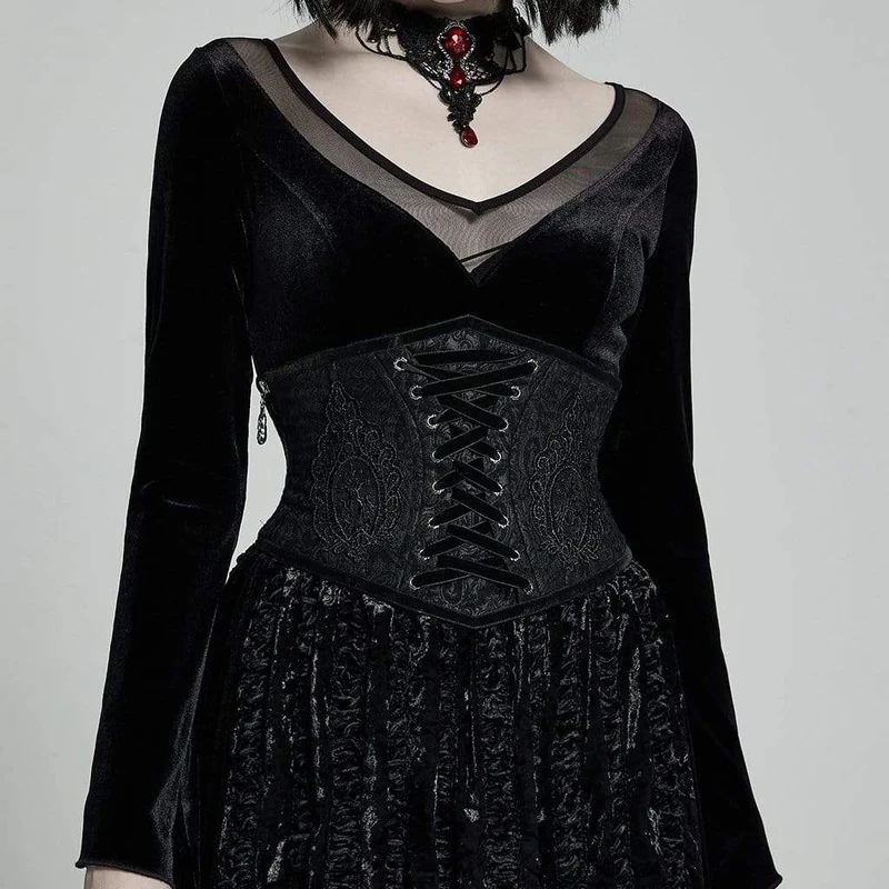 Gothic Jacquard Underbust-korsetter för kvinnor