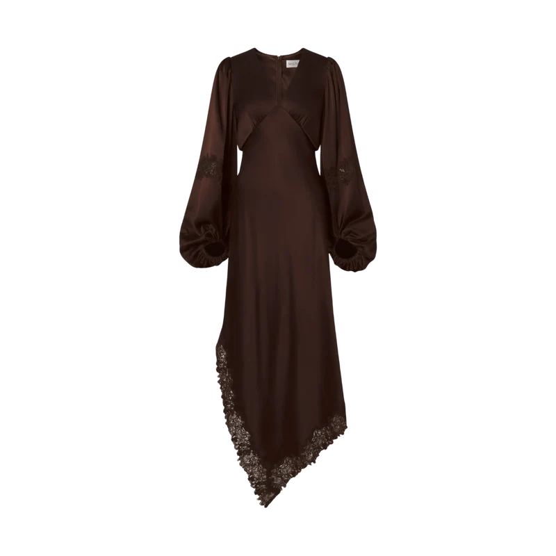 Seema Lace Maxi Dress - Dark Brown