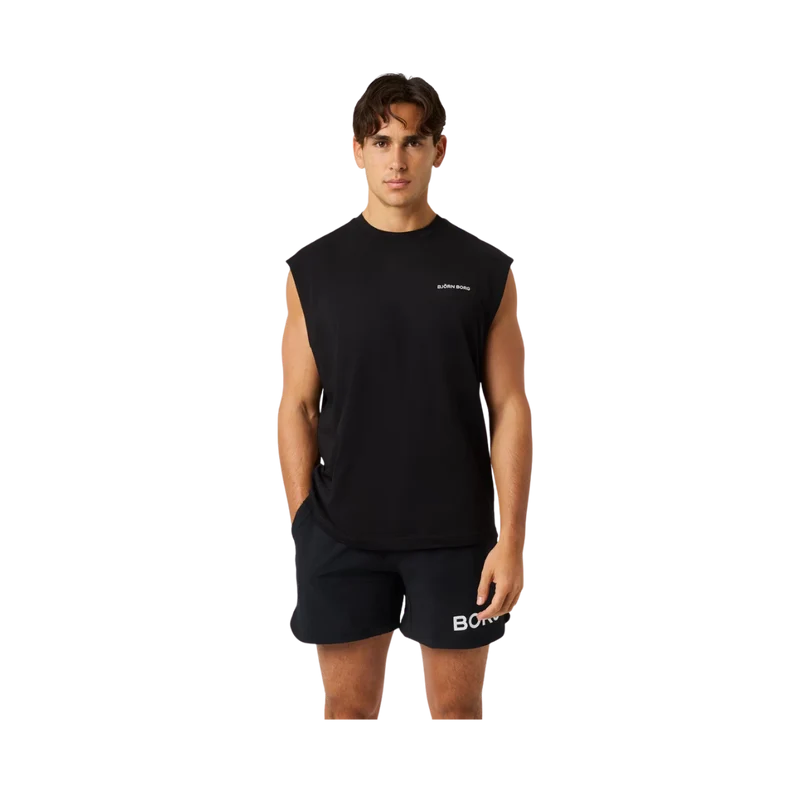 Borg Gym Sleeveless T-Shirt - Black Beauty