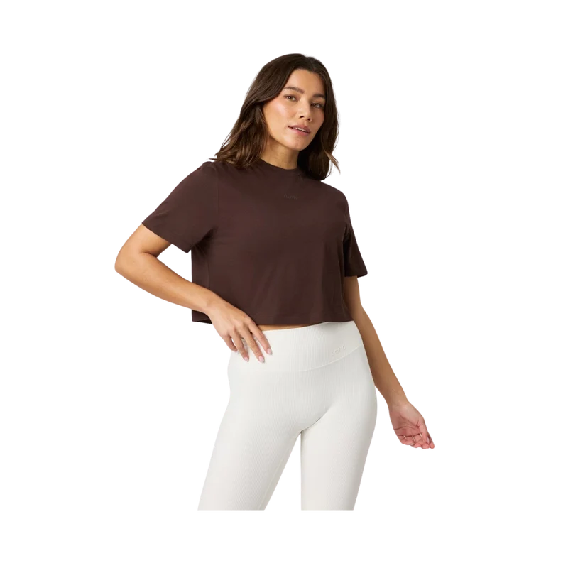 Studio Oversized Cropped T-Shirt - Coffee Bean