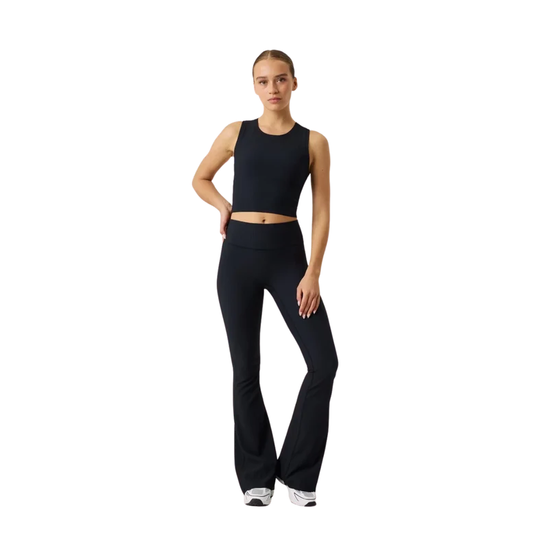Studio Ribbed Flare Tights Regular - Black Beauty
