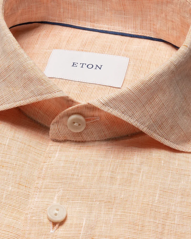 ETON Solid Linen Shirt - Orange