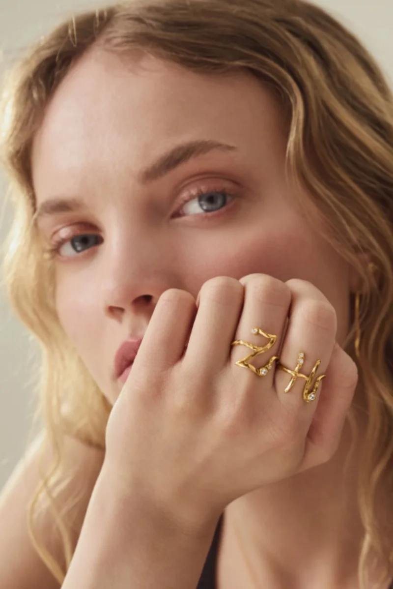 Maanesten - H Alphabet Ring - 4934a