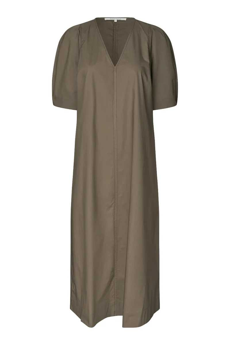 Second Female - Larkini SS Maxi Dress 60829 - 6129 Canteen
