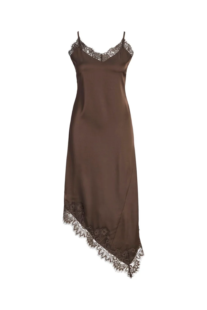 Jjxx - Jxvima Satin Sl Lace Mix Dress Ln - 5130794 Demitasse