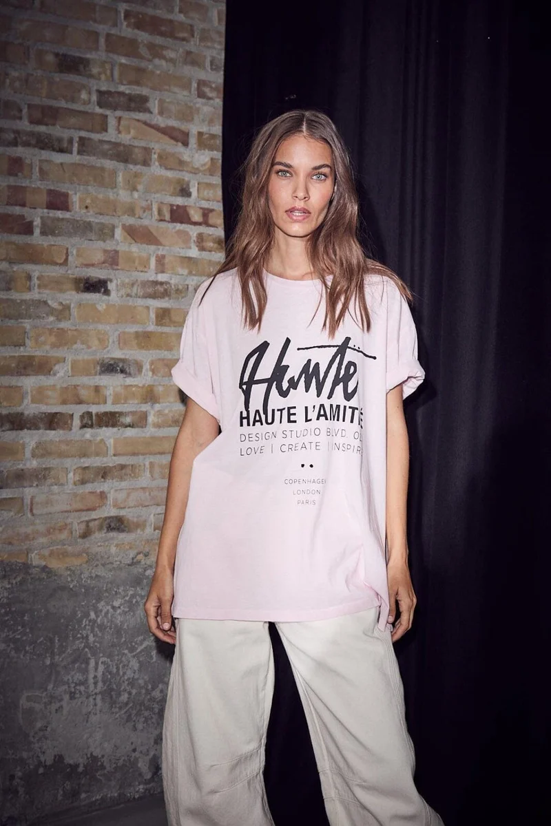 Haute L'Amitié - Studio Loose Tag Tee HL10758 - Iced Rose
