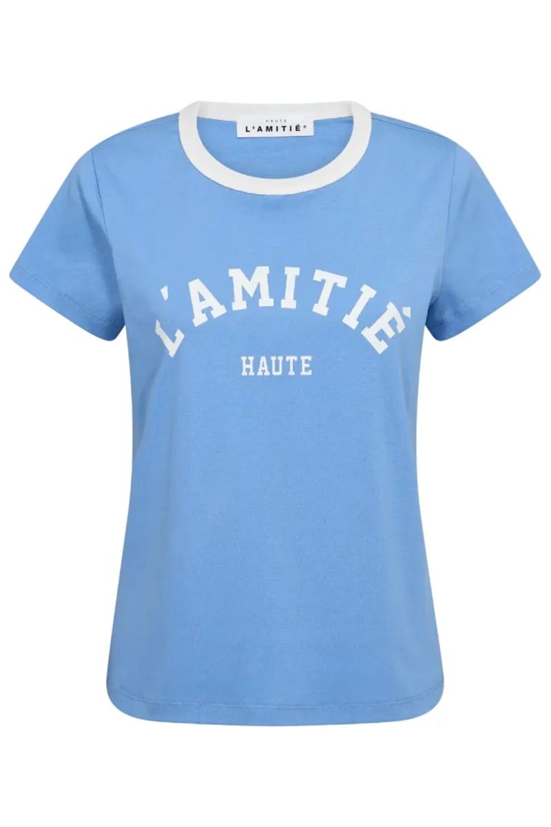 Haute L'Amitié - Neckline Logo Tee HL10006 - New Blue/ White Print