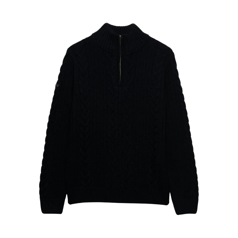 Jacob Cable Half Zip Knit - Eclipse Navy
