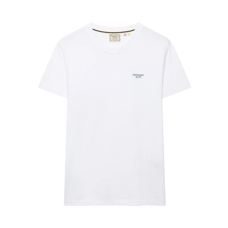Essential Stacked Logo Emb Tee - Optic/Navy