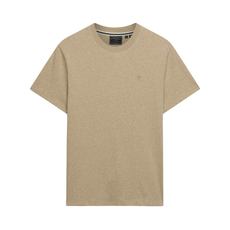 Essential Sdco Logo Emb Tee - Tan Brown Fleck Marl/Beige