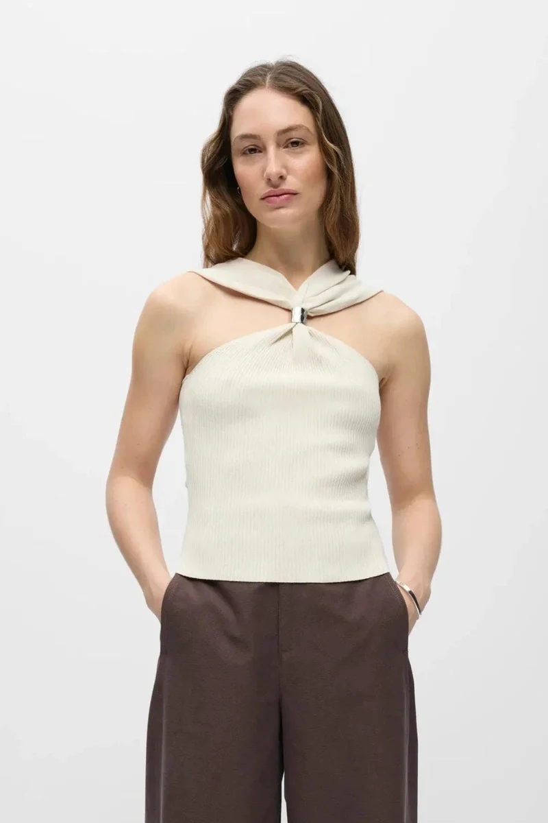 Object - Objcallie S/L Sli Knit Top 144 - 4989112 Birch