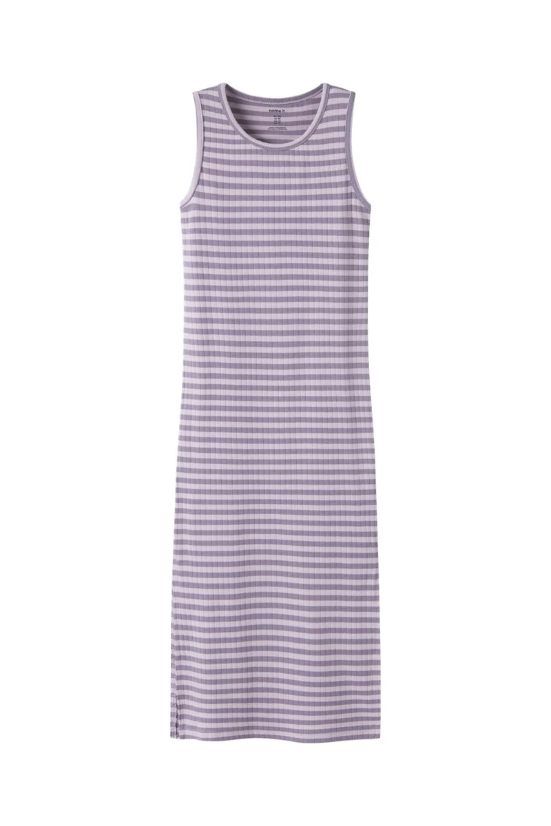 Name It - Nkfsuraja Sl Maxi Dress - 5018412 Lavender Fog W. Lavender Gray