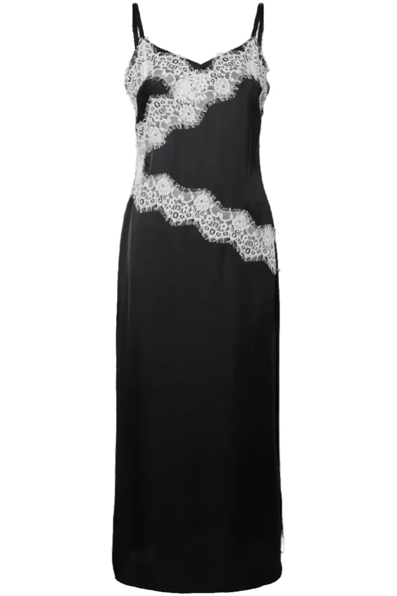 Pieces - Pcariel Sl Ankle Dress Pp - 5049057 Black White Lace