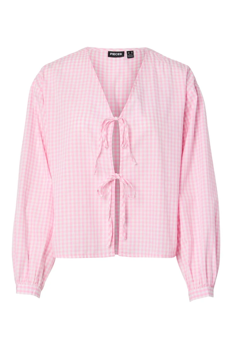 Pieces - Pcbibby Ls Binding Top - 5008819 Prism Pink Cloud Dancer