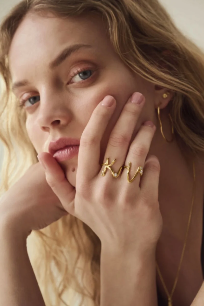 Maanesten - K Alphabet Ring - 4937a