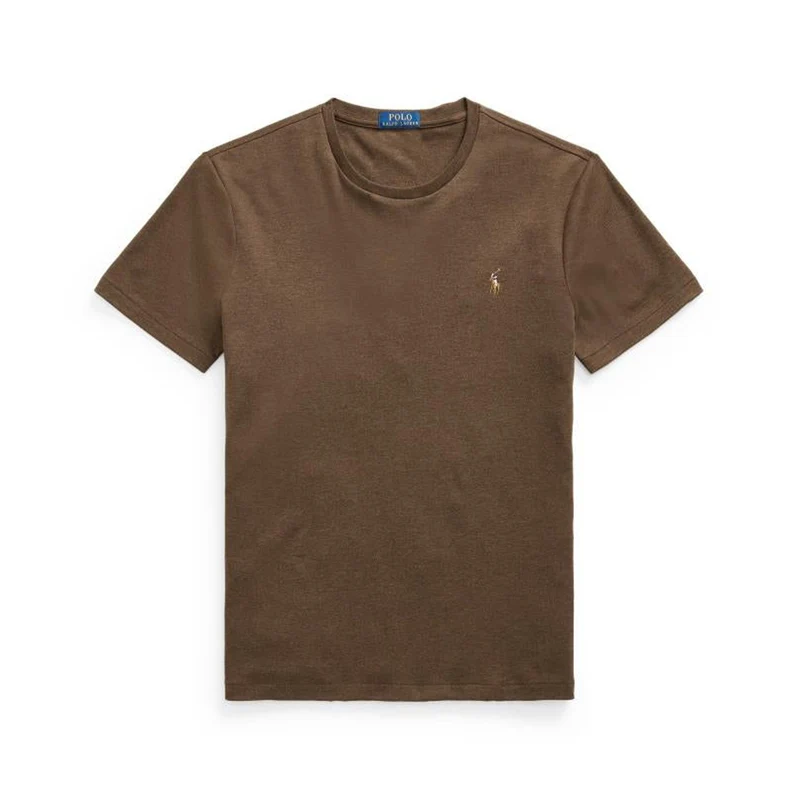 Custom Slim Fit Soft Cotton T-Shirt - Brown