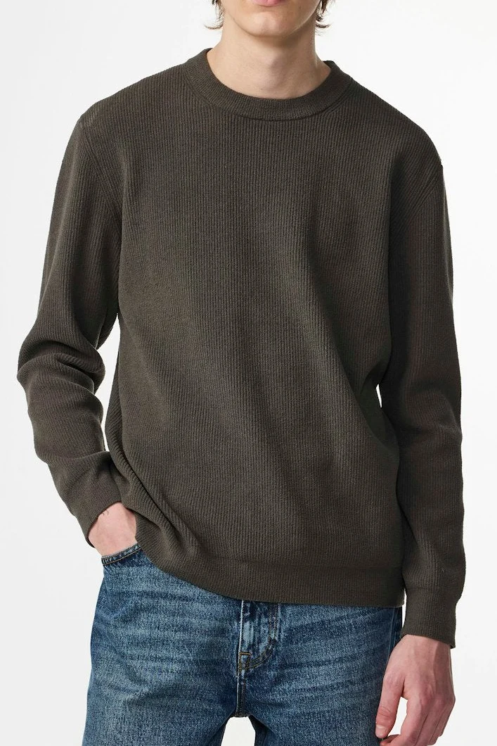 NN. 07 Danny Lightweight Cord Sweater - Dark Army