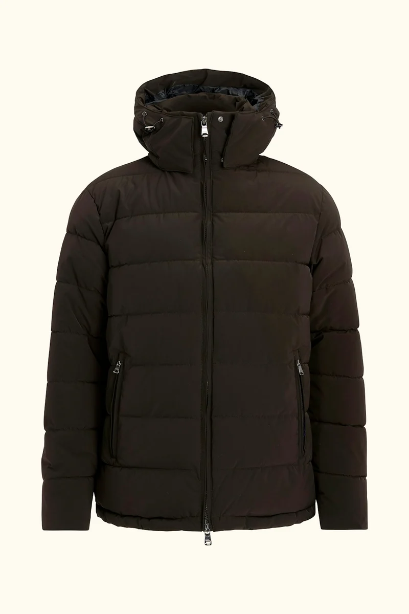 OSCAR JACOBSON Hooded Puffer Jacket - Brown