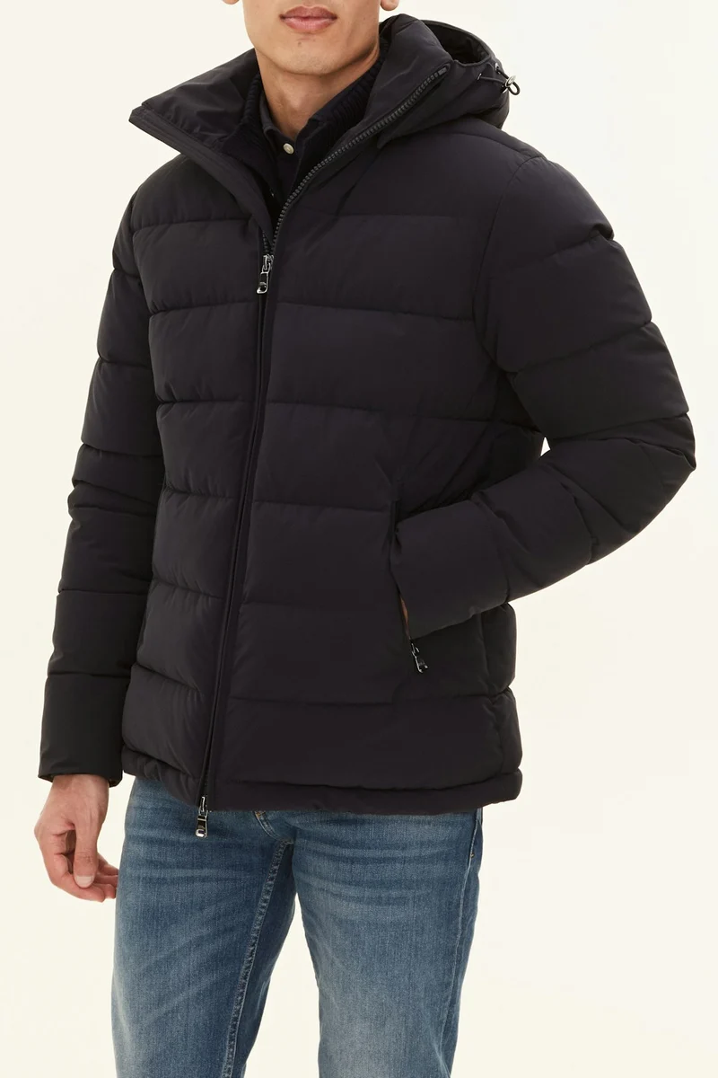 OSCAR JACOBSON Hooded Puffer Jacket - Navy