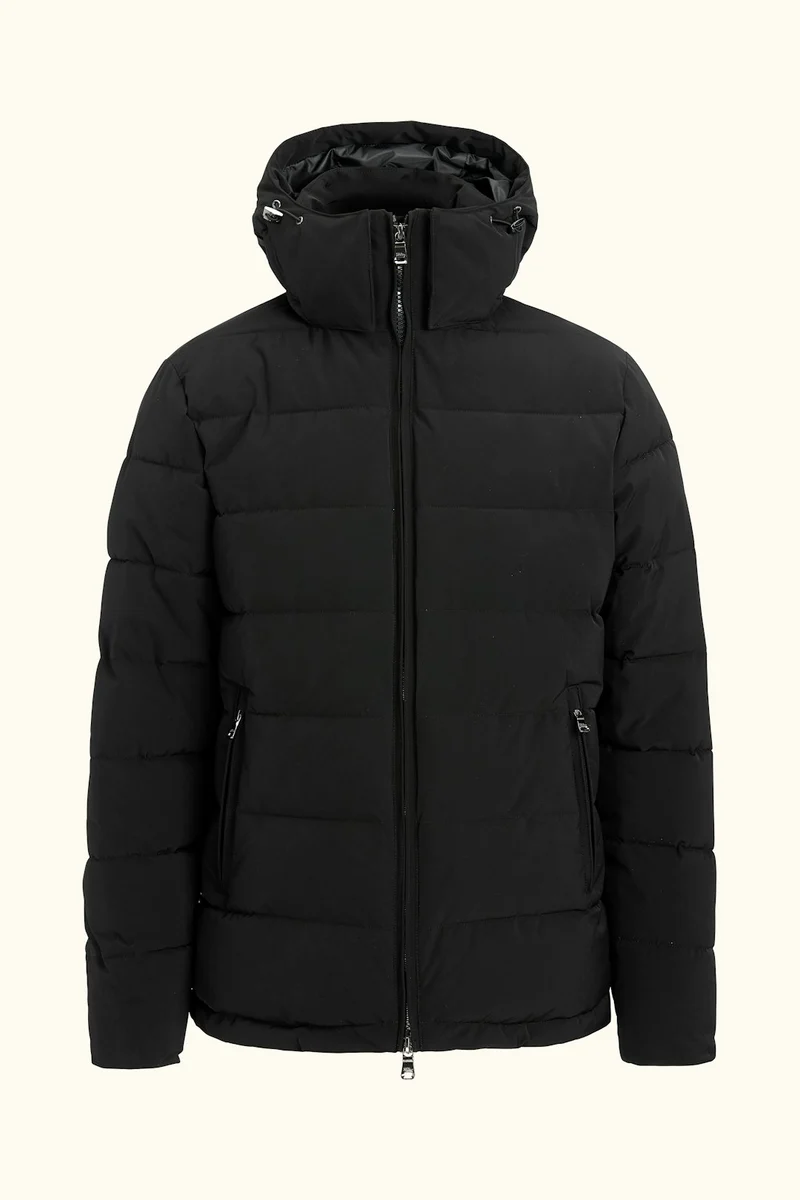 OSCAR JACOBSON Hooded Puffer Jacket - Black