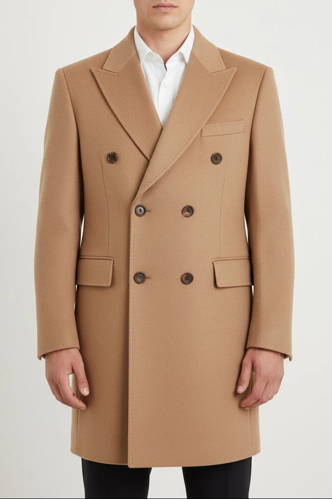 SAND Sultan Double Button Cashmere Coat - Camel