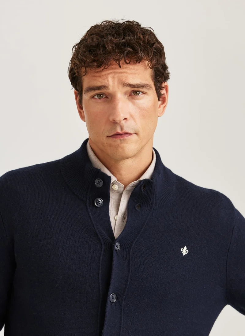 MORRIS Hertford Button Cardigan - Navy