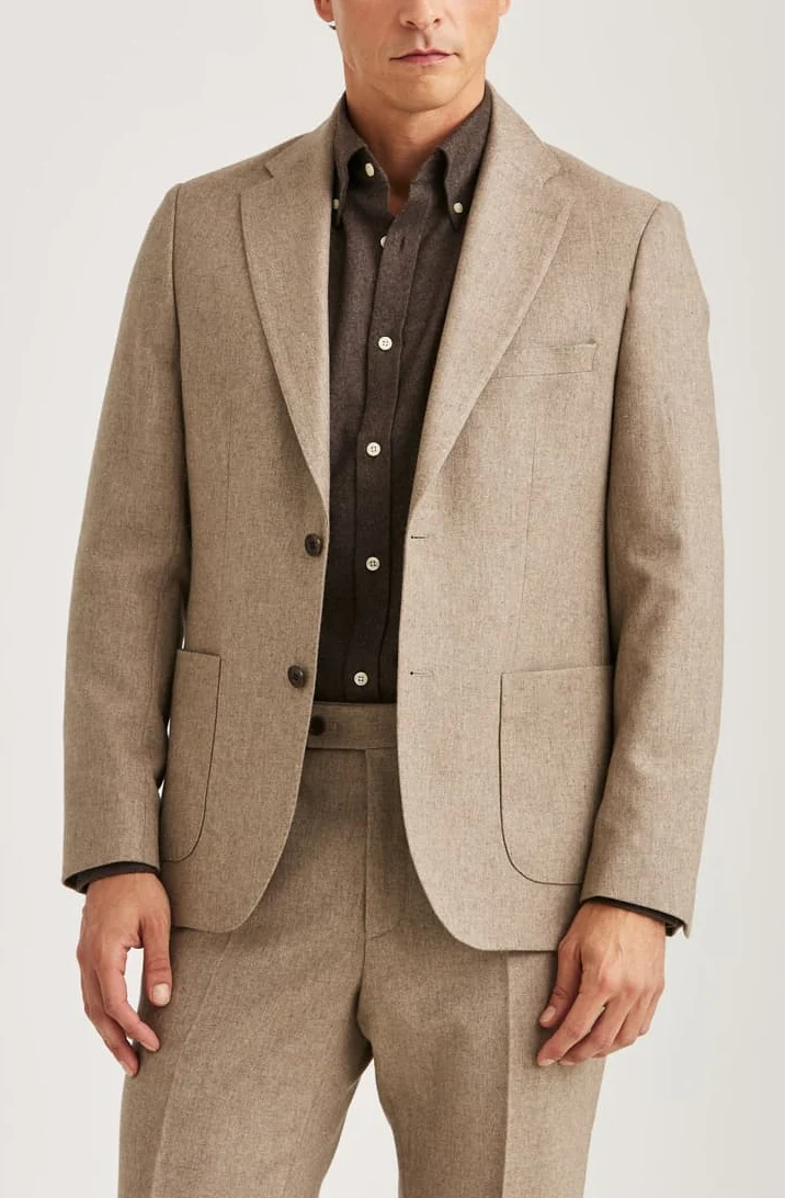 MORRIS Flannel Suit Blazer Slim - Khaki