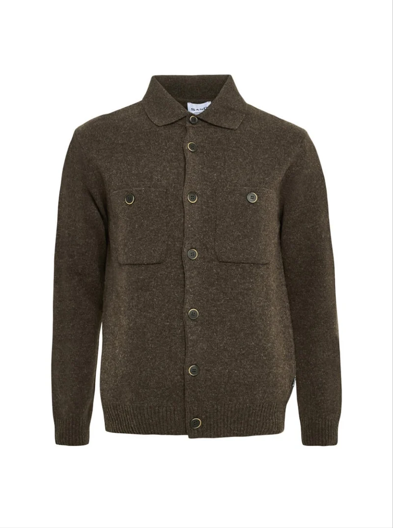 SAND Trani 5650 Buttoned Cardigan - Dark Brown