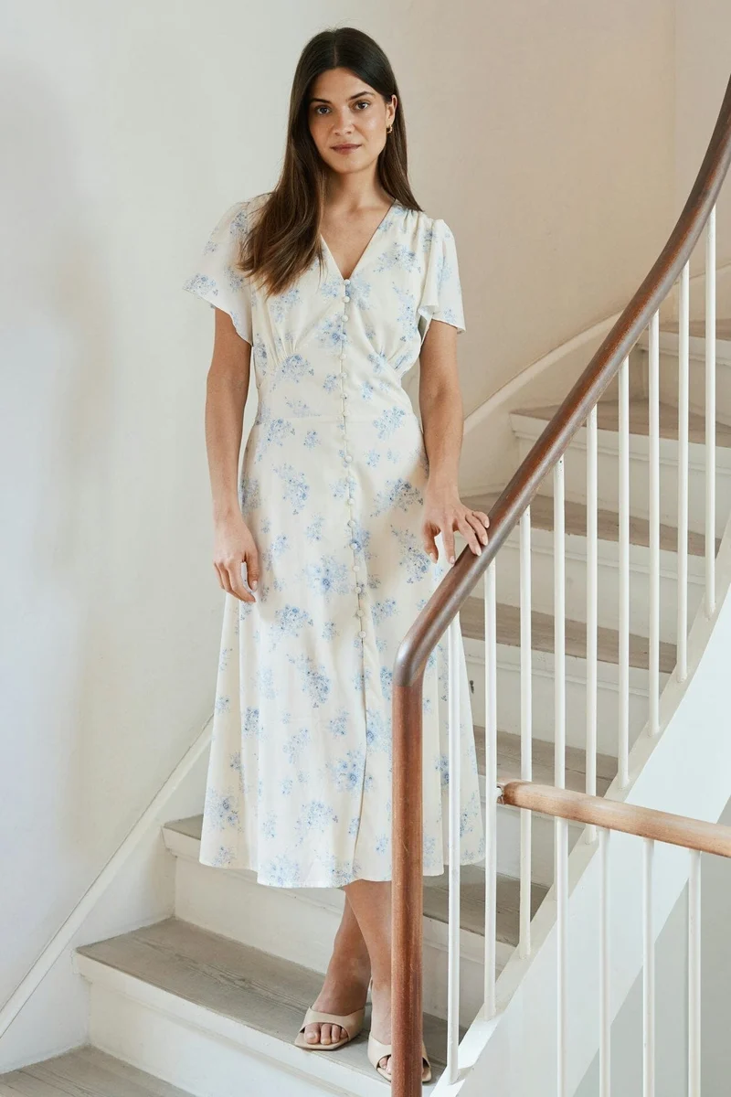 Neo Noir - Eleni Delicate Flower Dress 168875 - 122 - Creme