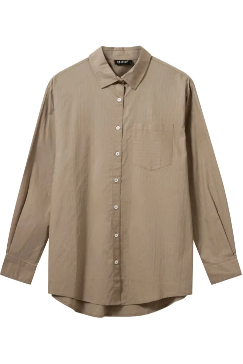 H2O - Rønne Essential Pajamas Shirt L/S 101018-1 - 3547 - Latte