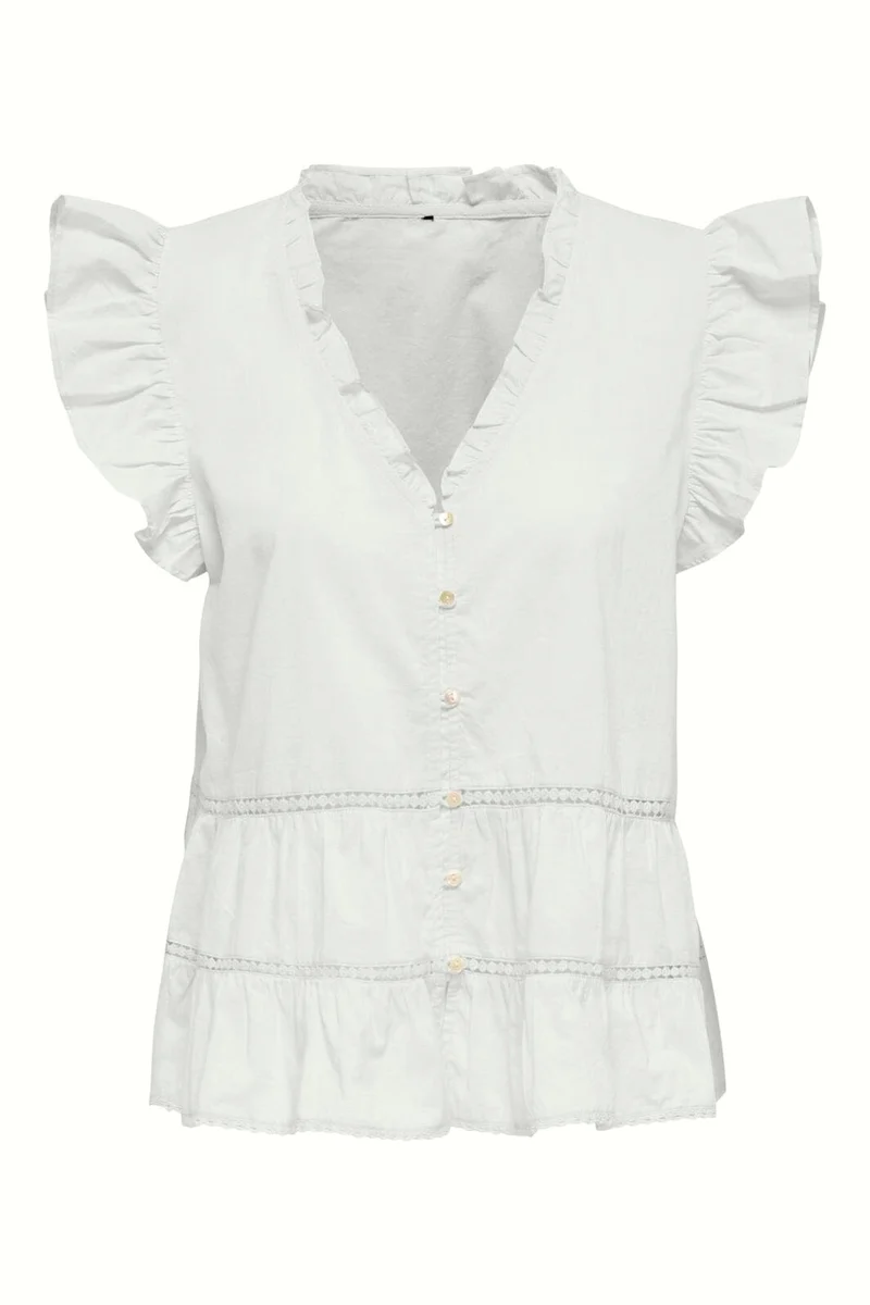 JDY - Jdyjulia S/L Lace Top - 5026530 Cloud Dancer