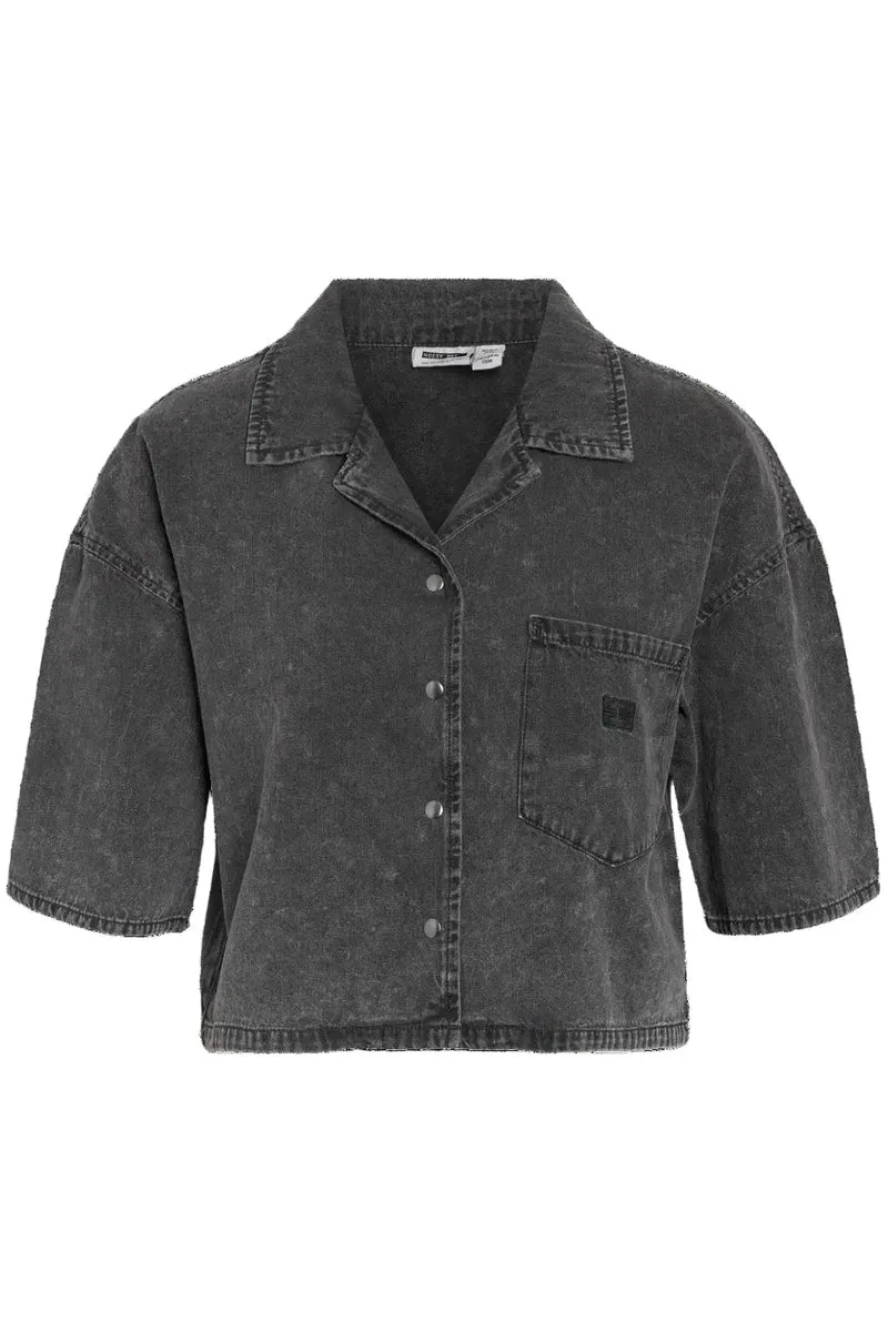 Noisy May - Nmoregon 2/4 Crop Denim Shirt Bs038Bl - 4944149 Black Denim