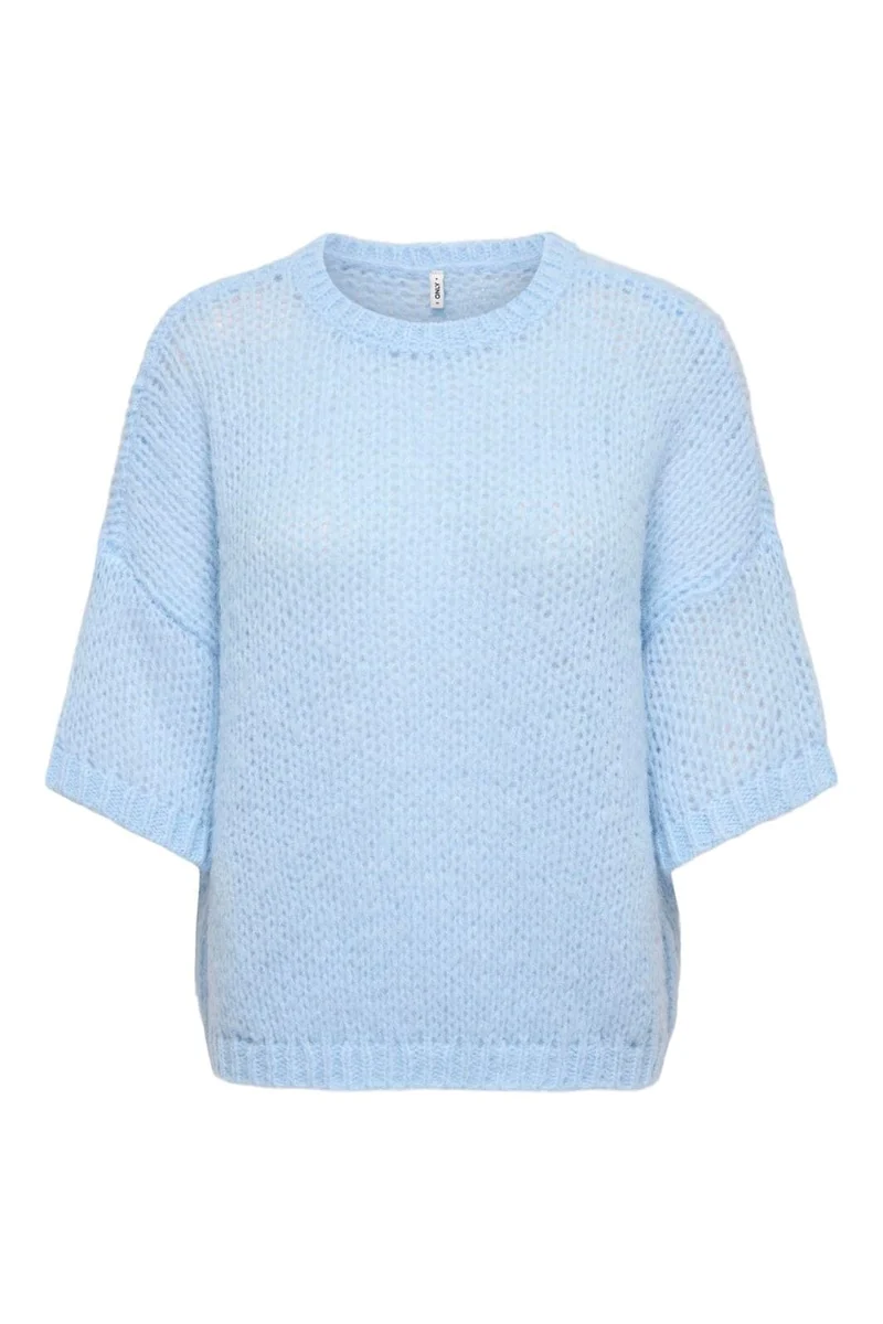 Only - Onlnordic Ss Loose O-Neck Knt - 5026834 Cashmere Blue