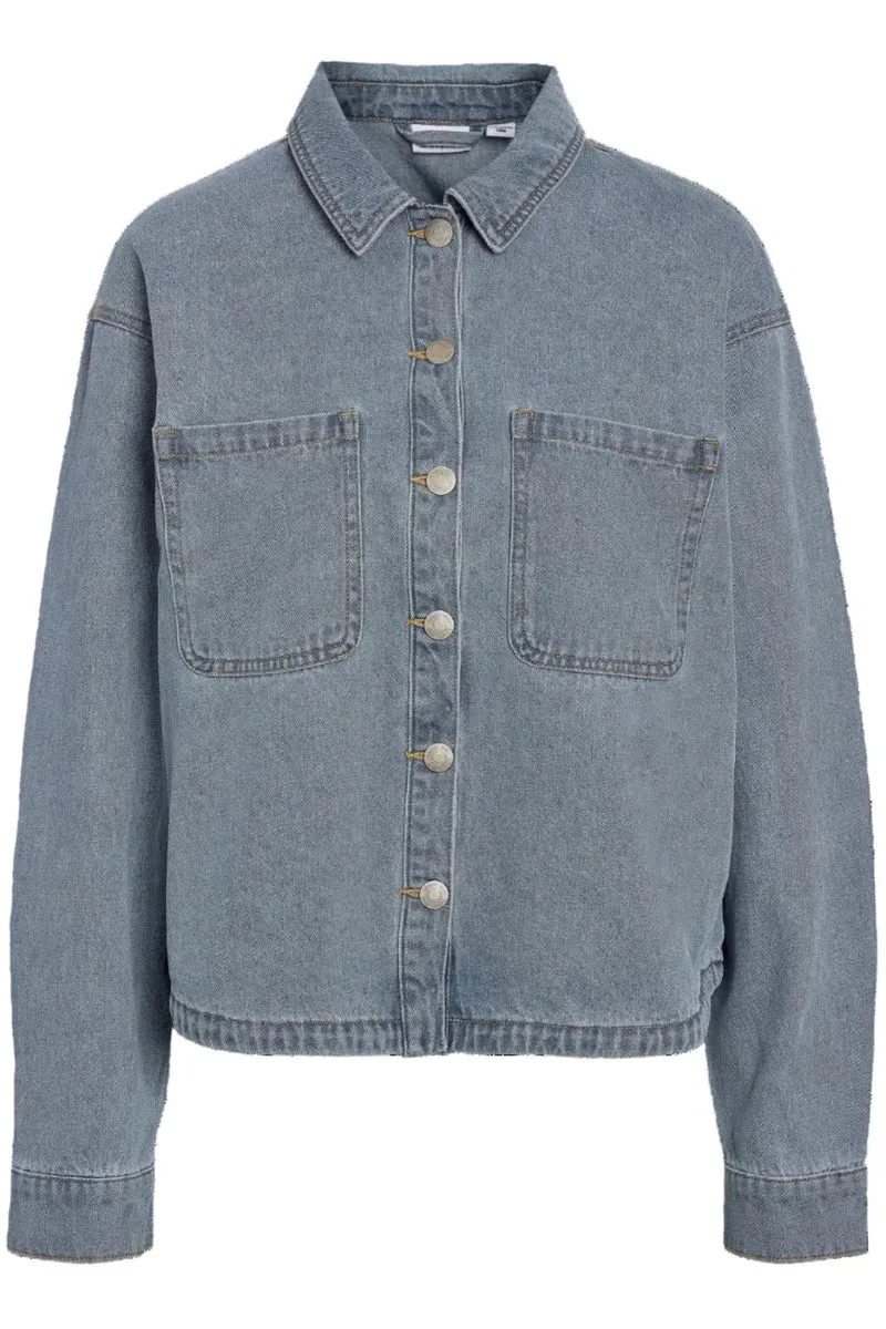Noisy May - Nmalva L/S Shacket W Fringe Bs039Lb - 4944548 Light Blue Denim