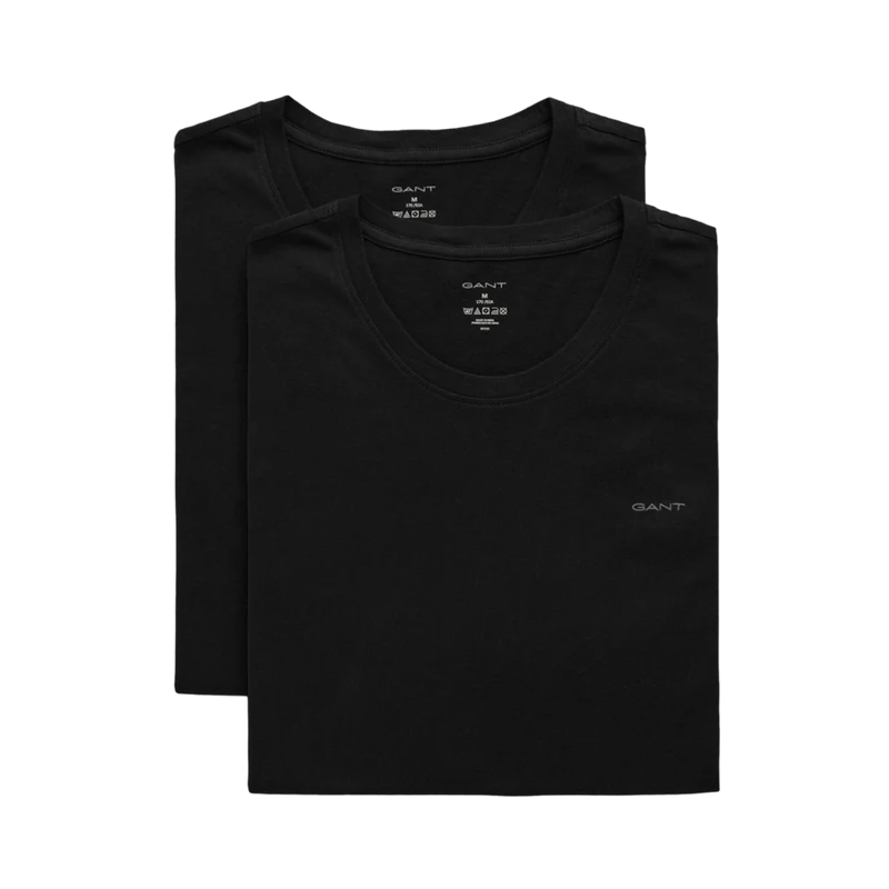 C-Neck T-Shirt 2-Pack - Black