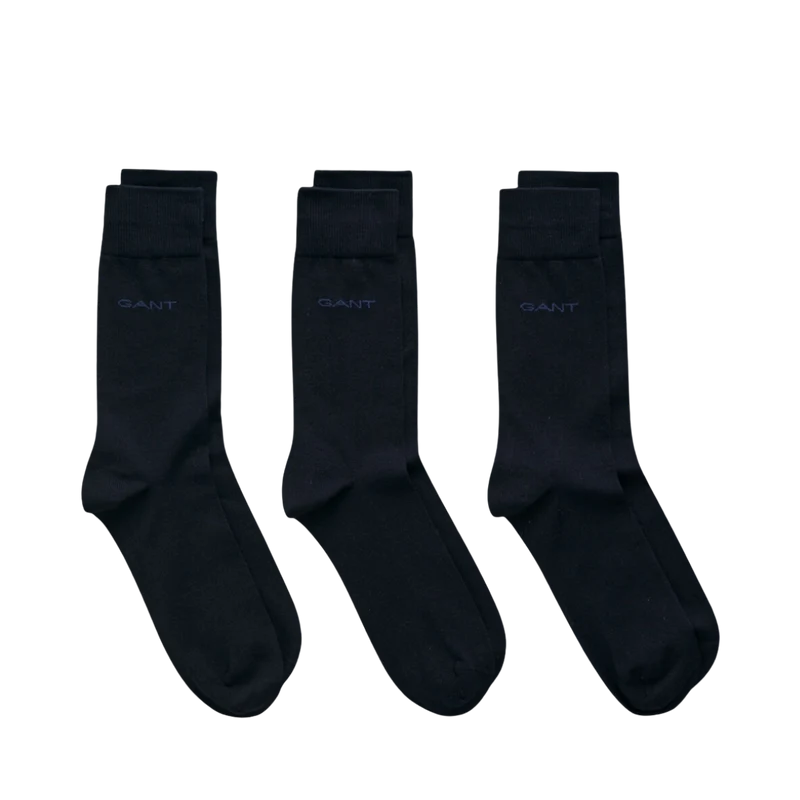 Mercerized Cotton Socks 3-Pack - Marine