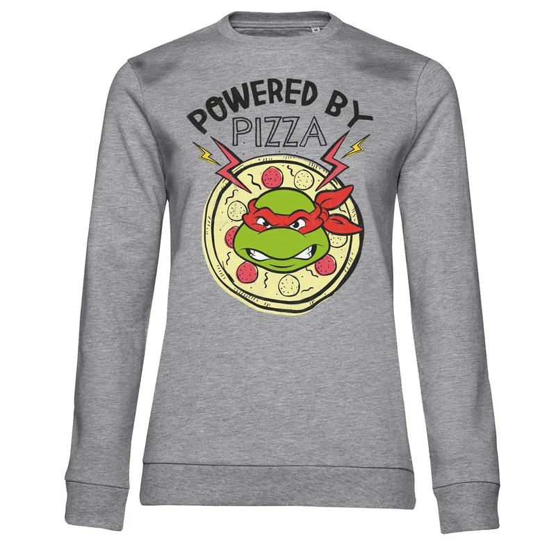 Powered By Pizza Girly Sweatshirt