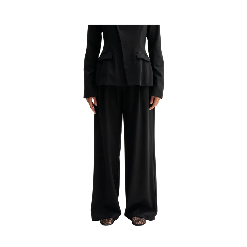 Mel Heavy Wool Trousers - Black