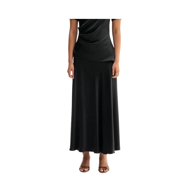 Hadi Satin Skirt - Black