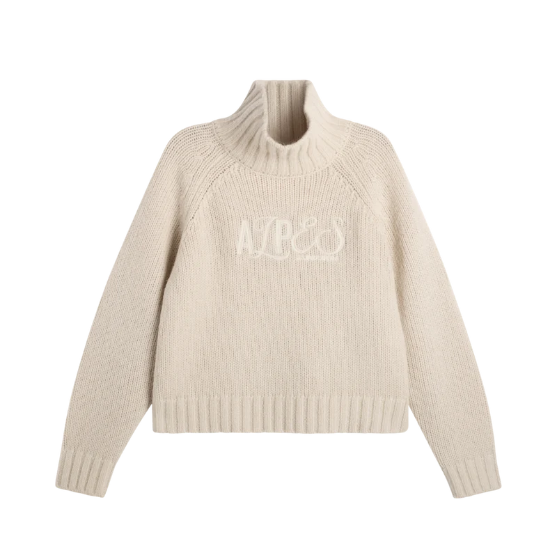 April Chunky Knit Turtleneck - Moonbeam