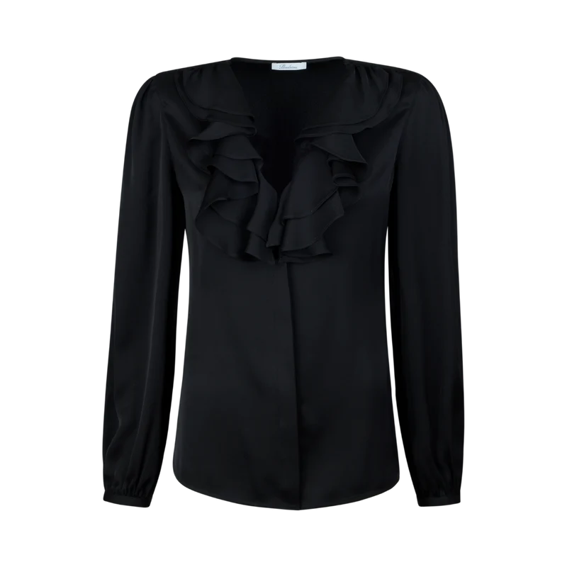 Mona Blouse Frill - Black